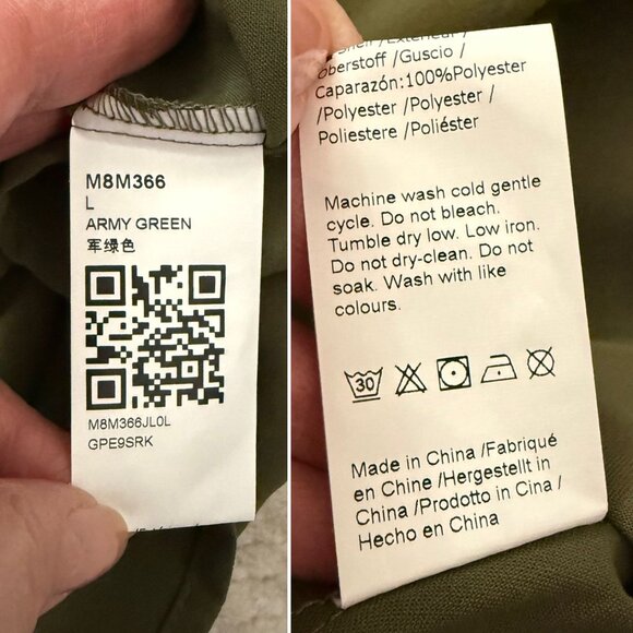 Olive Green Top Size Large Button Front Long Sleeve Blouse Fall Utility Neutral - Picture 7 of 10